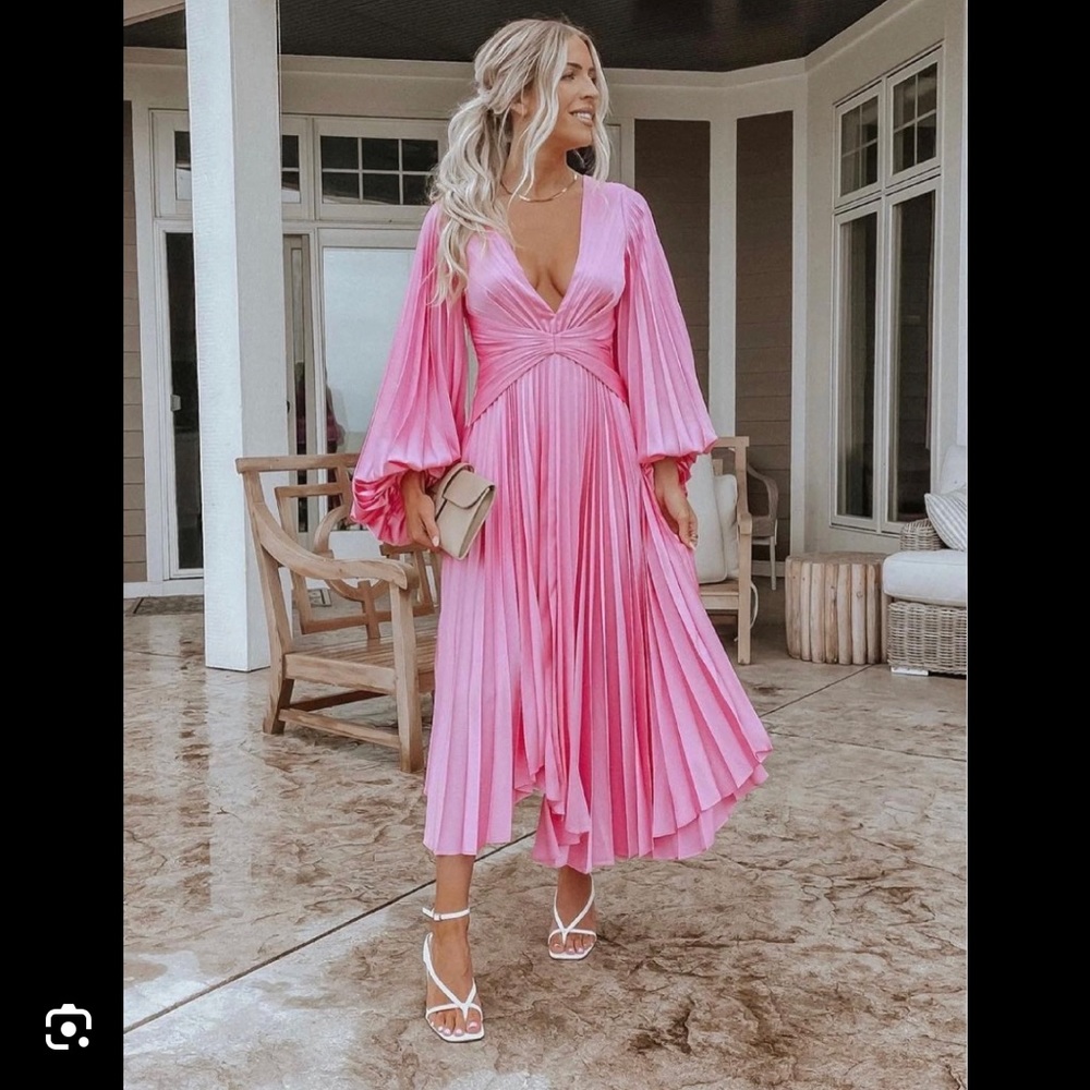 Acler Palms Dress in Confetti Pink